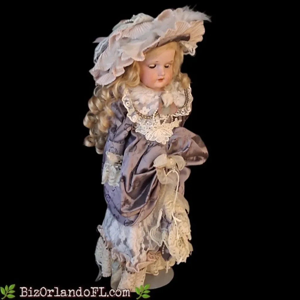 VINTAGE: Armand Mersaille 370 Lavender Victorian Style Porcelain Doll Germany